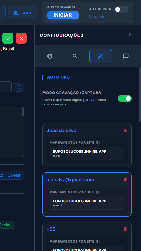 Configuração de AutoInput