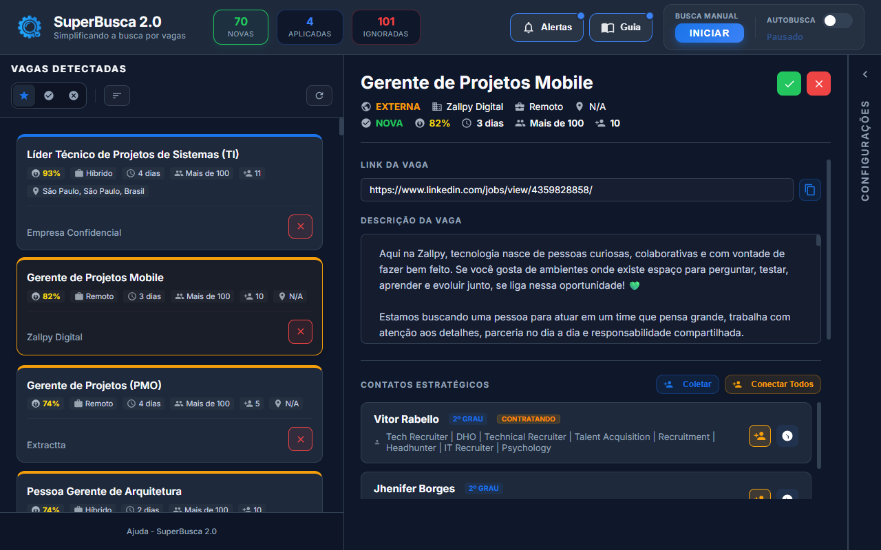 Dashboard SuperBusca 2.0